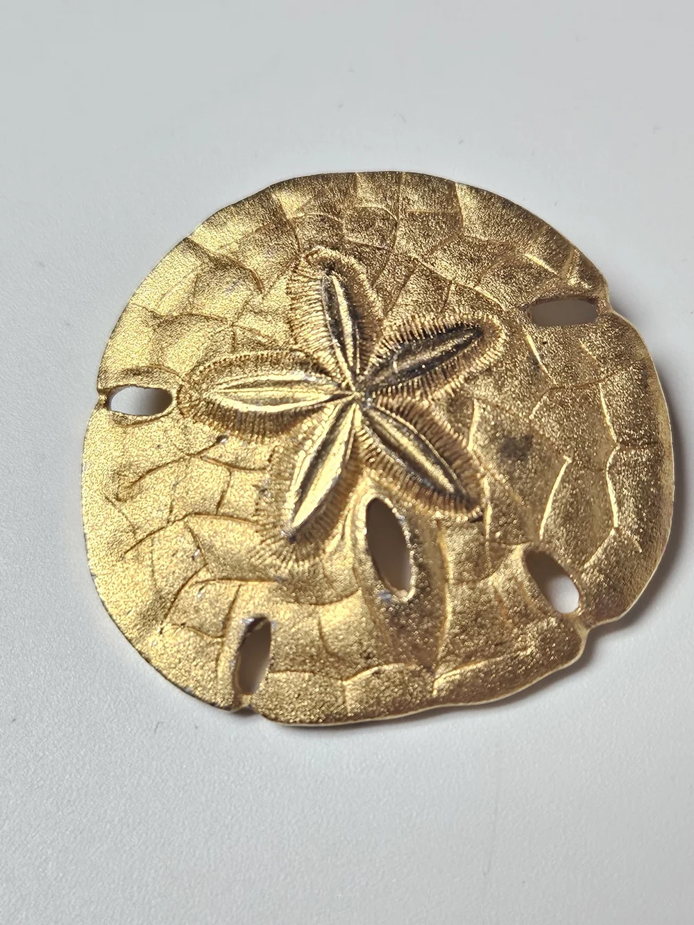 Large Gold Sand Dollar Brooch
